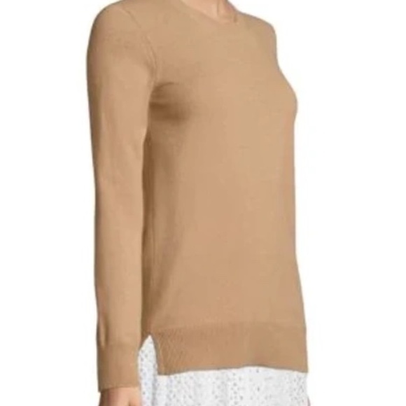 Tory Burch Bella Cashmere Sweater Tan Caramel - Picture 2 of 6
